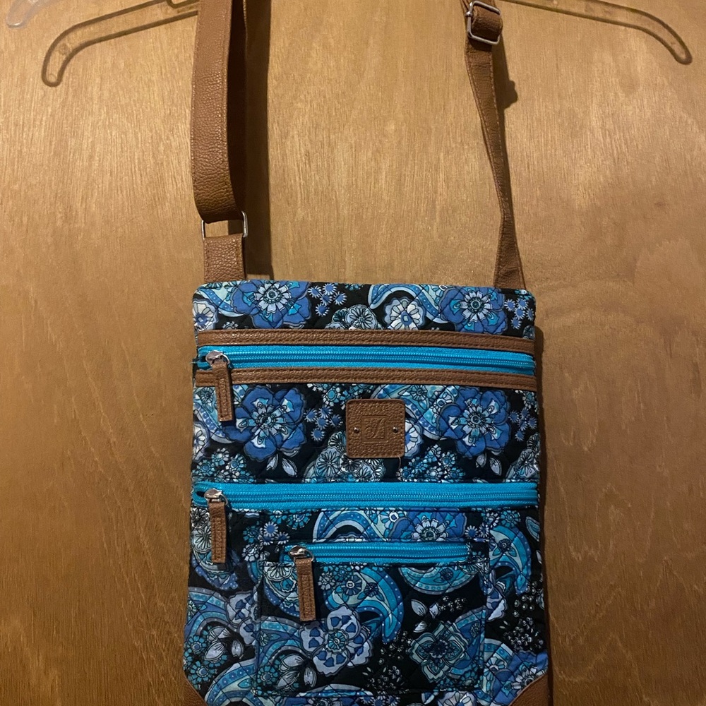 New - Stone Mountain - Stylish Blue and Brown Crossbody Bag
